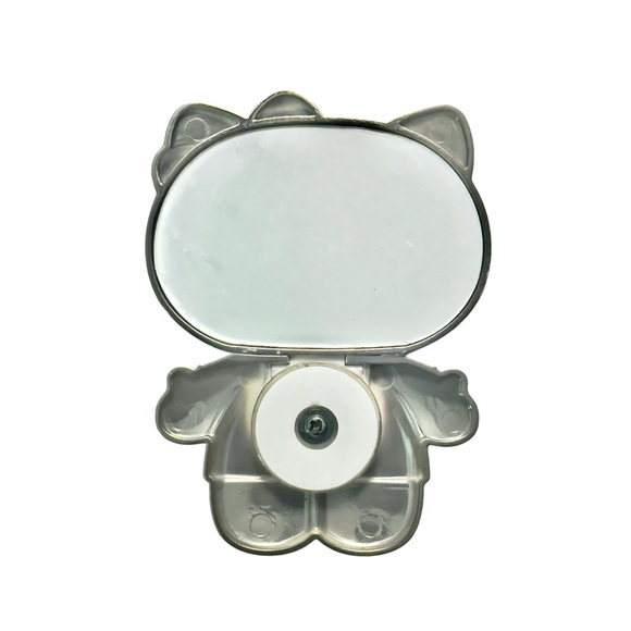 HELLO KITTY Rotatable Foldable Mobile Phone Stand With Mirror Ivory/Gold - Picture 3 of 8